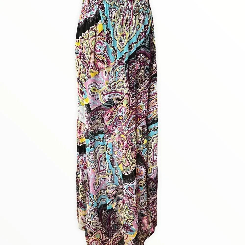 STUDIO F | Multicolored | Halter Smocked Waist Printed Dress - Picture 10 of 13